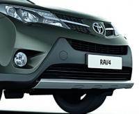 Toyota RAV4 (13–) Накладка на передний бампер. Цвет: серебристый