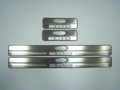 Ford Mondeo (11–) Накладки на дверные пороги с логотипом, нерж.