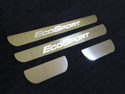 Ford Ecosport (14–) Накладки на пороги (лист зеркальный надпись EcoSport)